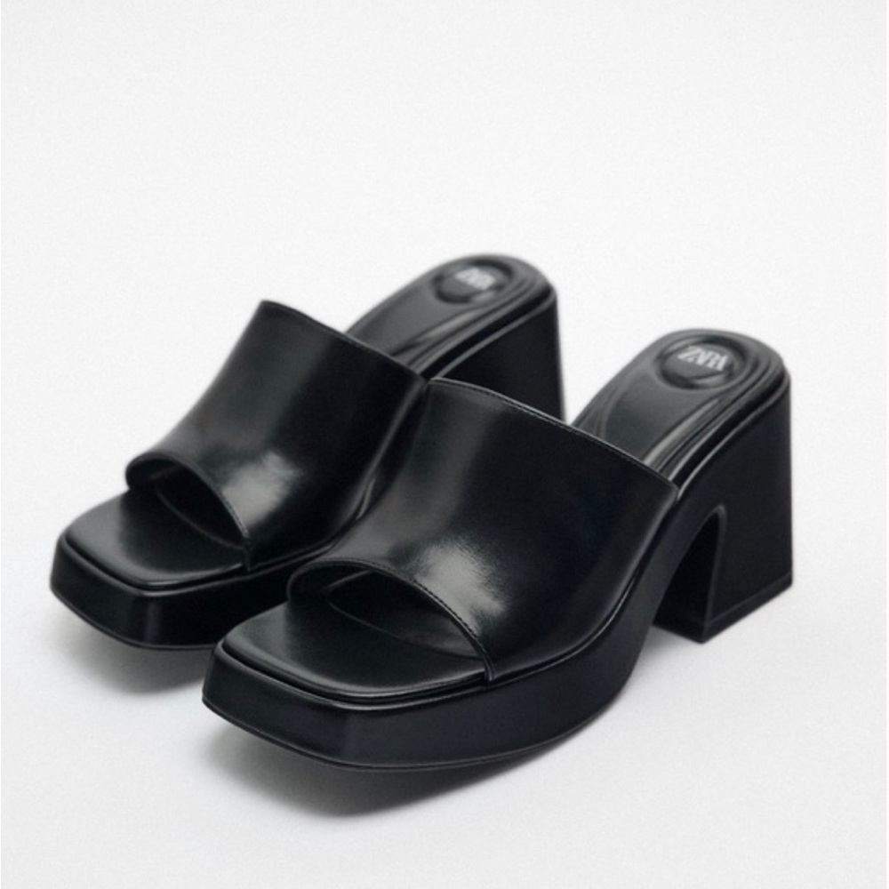 Zara Chunky High Heeled Platform Sandals | Size EU 38